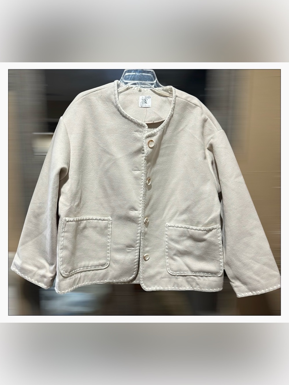 Altar'd State Women's Ivory Wool Blend Jacket - Size L